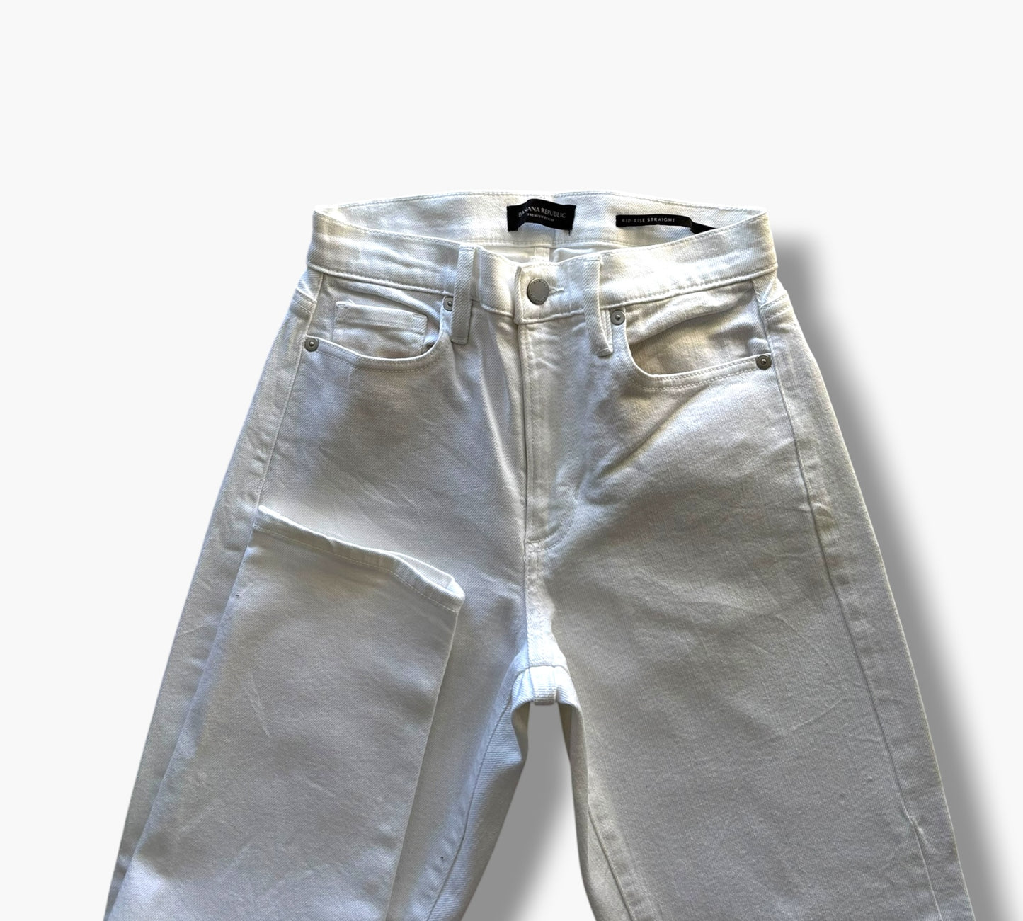 BANANA REPUBLIC WHITE STRAIGHT TIPO MOM | SIZE 34-36
